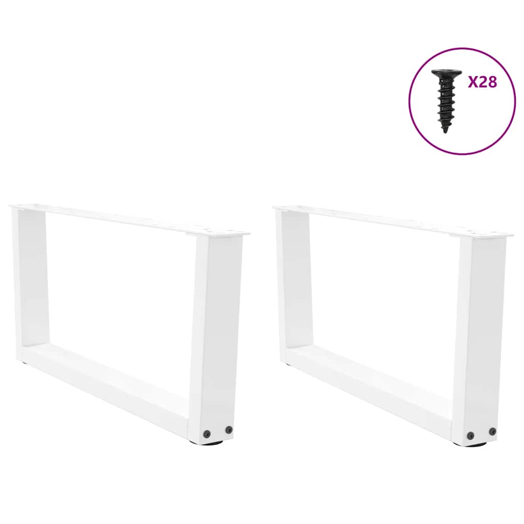 Kavos staliuko kojelės, V formos, 2 vnt., baltos, 70x(30 - 31,3) cm, plienas - Namų Idėja
