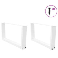 Kavos staliuko kojelės, V formos, 2 vnt., baltos, 70x(30 - 31,3) cm, plienas - Namų Idėja