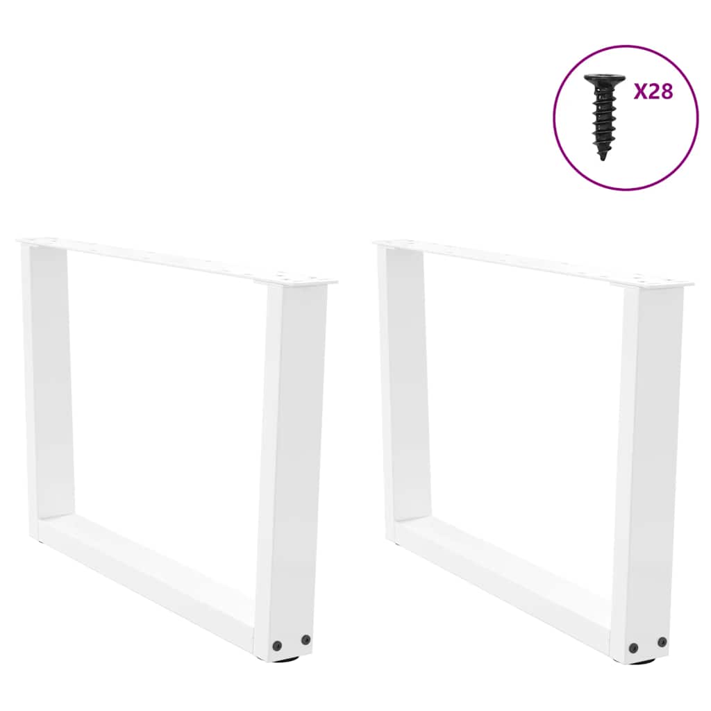 Kavos staliuko kojelės, V formos, 2 vnt., baltos, 70x(42 - 43,3) cm, plienas - Namų Idėja