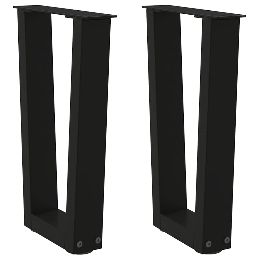 Kavos staliuko kojelės, V formos, 2 vnt., juodos, 28x(42 - 43,3) cm, plienas - Namų Idėja