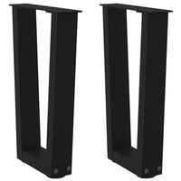 Kavos staliuko kojelės, V formos, 2 vnt., juodos, 28x(42 - 43,3) cm, plienas - Namų Idėja