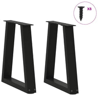 Kavos staliuko kojelės, V formos, 2 vnt., juodos, 28x(42 - 43,3) cm, plienas - Namų Idėja