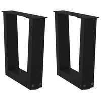 Kavos staliuko kojelės, V formos, 2 vnt., juodos, 30x(30 - 31,3) cm, plienas - Namų Idėja