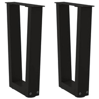 Kavos staliuko kojelės, V formos, 2 vnt., juodos, 38x(42 - 43,3) cm, plienas - Namų Idėja