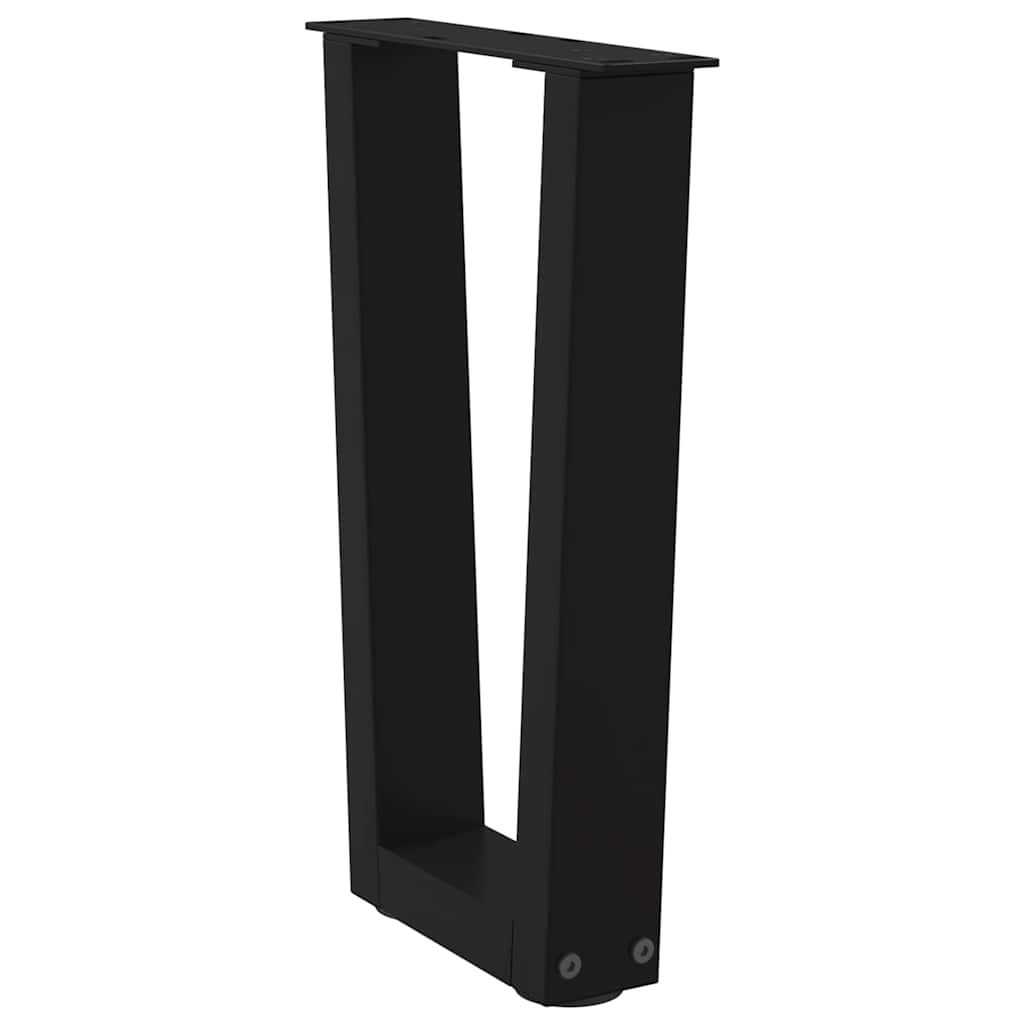 Kavos staliuko kojelės, V formos, 2 vnt., juodos, 38x(42 - 43,3) cm, plienas - Namų Idėja