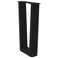 Kavos staliuko kojelės, V formos, 2 vnt., juodos, 38x(42 - 43,3) cm, plienas - Namų Idėja