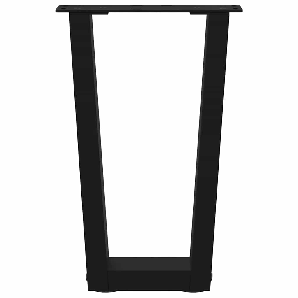 Kavos staliuko kojelės, V formos, 2 vnt., juodos, 38x(42 - 43,3) cm, plienas - Namų Idėja