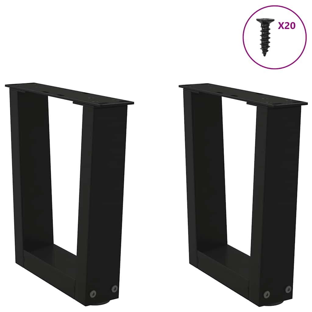 Kavos staliuko kojelės, V formos, 2 vnt., juodos, 40x(30 - 31,3) cm, plienas - Namų Idėja