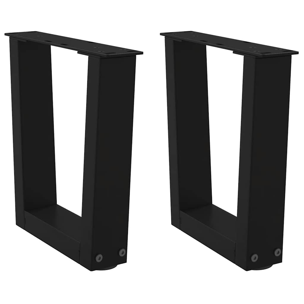 Kavos staliuko kojelės, V formos, 2 vnt., juodos, 40x(30 - 31,3) cm, plienas - Namų Idėja