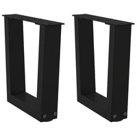 Kavos staliuko kojelės, V formos, 2 vnt., juodos, 40x(30 - 31,3) cm, plienas - Namų Idėja