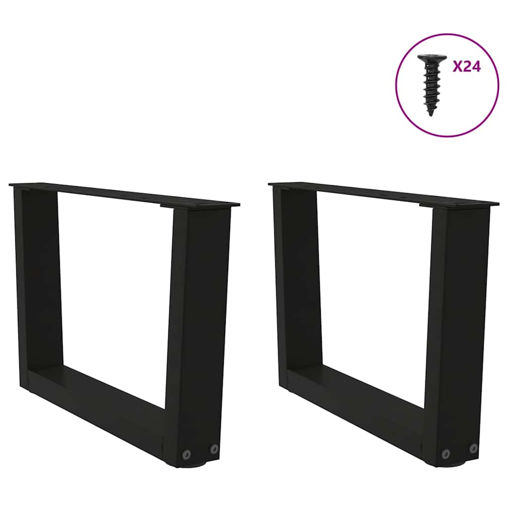 Kavos staliuko kojelės, V formos, 2 vnt., juodos, 50x(30 - 31,3) cm, plienas - Namų Idėja