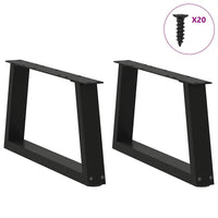 Kavos staliuko kojelės, V formos, 2 vnt., juodos, 50x(30 - 31,3) cm, plienas - Namų Idėja