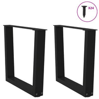 Kavos staliuko kojelės, V formos, 2 vnt., juodos, 50x(42 - 43,3) cm, plienas - Namų Idėja