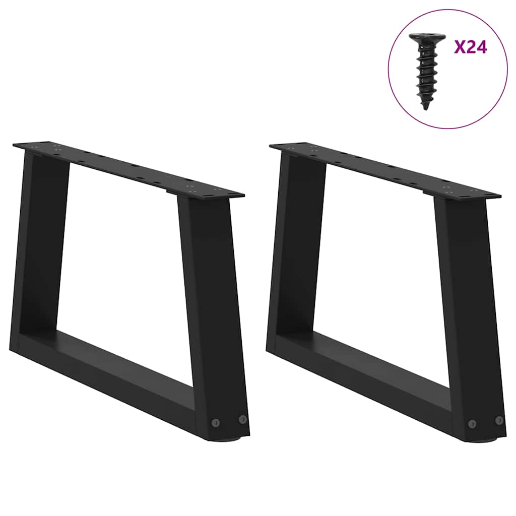 Kavos staliuko kojelės, V formos, 2 vnt., juodos, 60x(30 - 31,3) cm, plienas - Namų Idėja