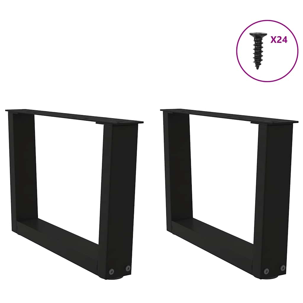 Kavos staliuko kojelės, V formos, 2 vnt., juodos, 60x(30 - 31,3) cm, plienas - Namų Idėja