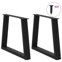 Kavos staliuko kojelės, V formos, 2 vnt., juodos, 60x(42 - 43,3) cm, plienas - Namų Idėja