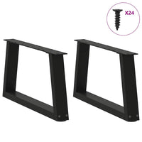 Kavos staliuko kojelės, V formos, 2 vnt., juodos, 70x(30 - 31,3) cm, plienas - Namų Idėja