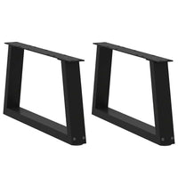 Kavos staliuko kojelės, V formos, 2 vnt., juodos, 70x(30 - 31,3) cm, plienas - Namų Idėja