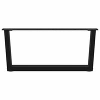 Kavos staliuko kojelės, V formos, 2 vnt., juodos, 70x(30 - 31,3) cm, plienas - Namų Idėja