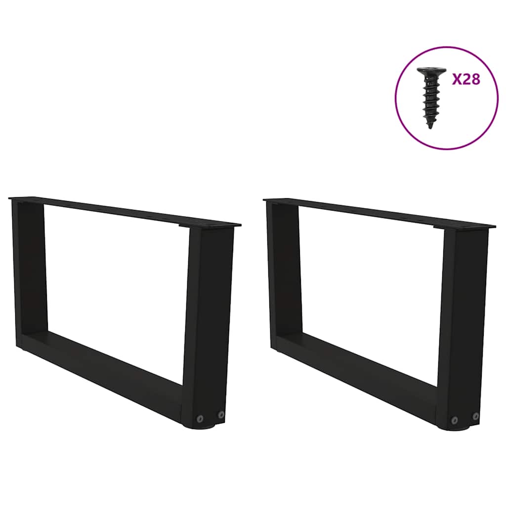 Kavos staliuko kojelės, V formos, 2 vnt., juodos, 70x(30 - 31,3) cm, plienas - Namų Idėja