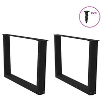 Kavos staliuko kojelės, V formos, 2 vnt., juodos, 70x(42 - 43,3) cm, plienas - Namų Idėja