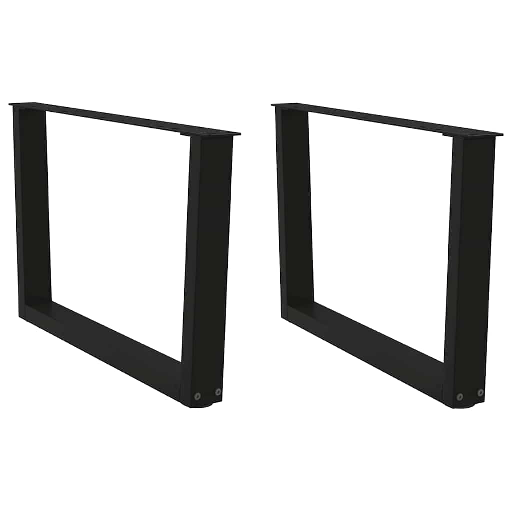 Kavos staliuko kojelės, V formos, 2 vnt., juodos, 70x(42 - 43,3) cm, plienas - Namų Idėja