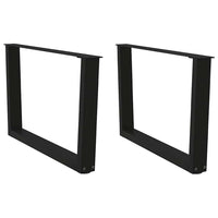 Kavos staliuko kojelės, V formos, 2 vnt., juodos, 70x(42 - 43,3) cm, plienas - Namų Idėja