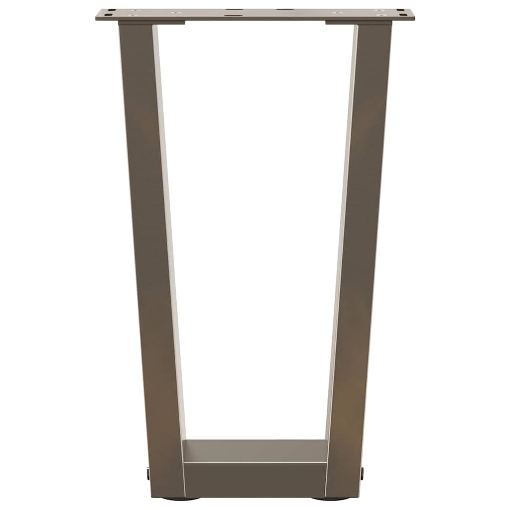 Kavos staliuko kojelės, V formos, 2 vnt., natūralus plienas, 28x(42 - 43,3) cm, plienas - Namų Idėja