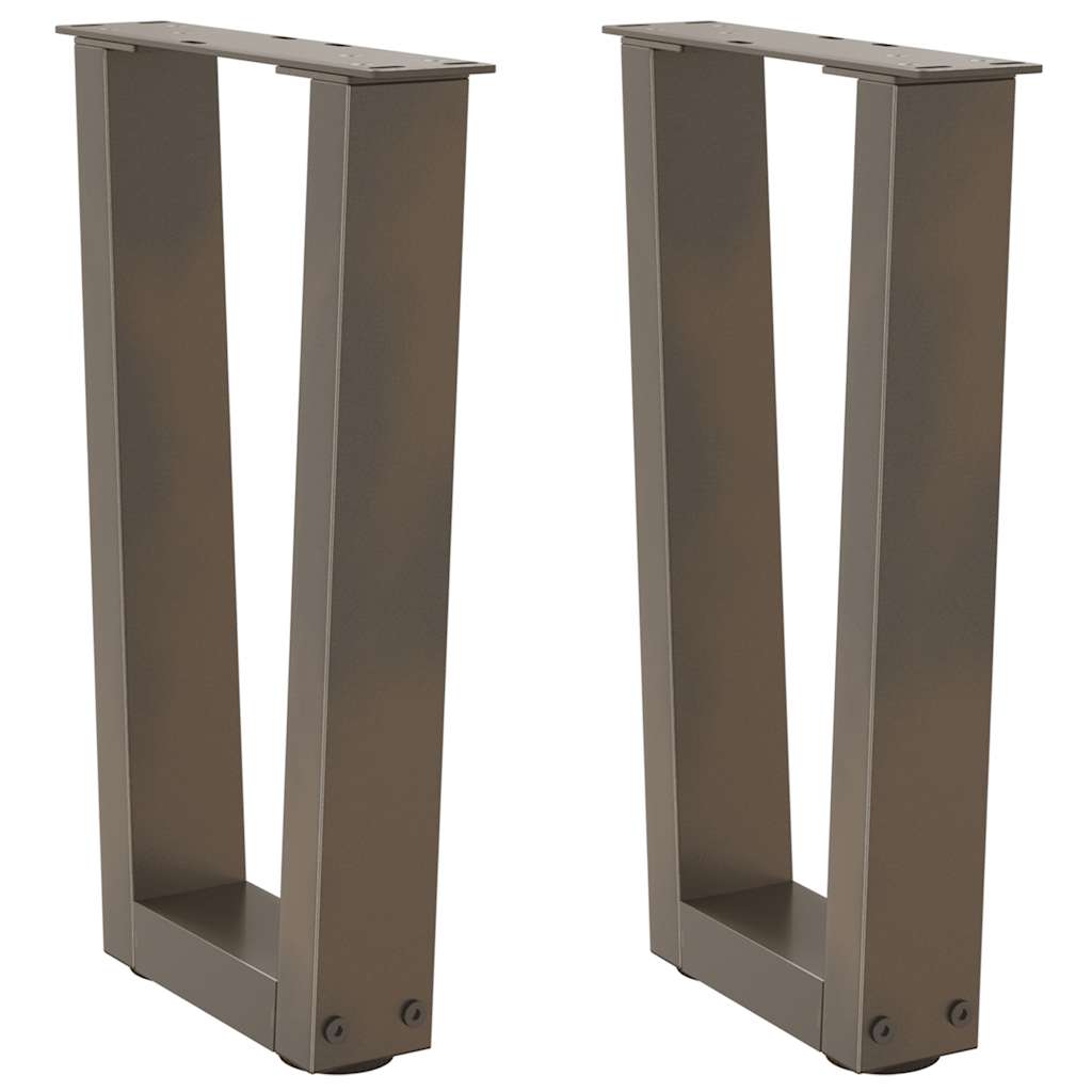 Kavos staliuko kojelės, V formos, 2 vnt., natūralus plienas, 28x(42 - 43,3) cm, plienas - Namų Idėja