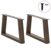 Kavos staliuko kojelės, V formos, 2 vnt., natūralus plienas, 50x(30 - 31,3) cm, plienas - Namų Idėja