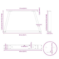 Kavos staliuko kojelės, V formos, 2 vnt., natūralus plienas, 60x(30 - 31,3) cm, plienas - Namų Idėja