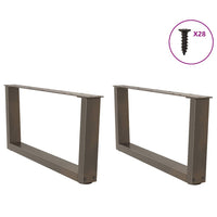 Kavos staliuko kojelės, V formos, 2 vnt., natūralus plienas, 70x(30 - 31,3) cm, plienas - Namų Idėja
