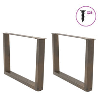Kavos staliuko kojelės, V formos, 2 vnt., natūralus plienas, 70x(42 - 43,3) cm, plienas - Namų Idėja