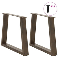 Kavos staliuko kojelės, V formos, 2 vnt., natūralus plienas, 70x(42 - 43,3) cm, plienas - Namų Idėja