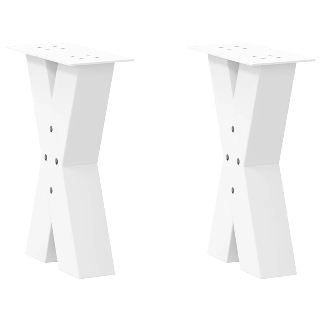 Kavos staliuko kojelės, X formos, 2 vnt., baltos, 28x(42 - 43) cm, plienas - Namų Idėja