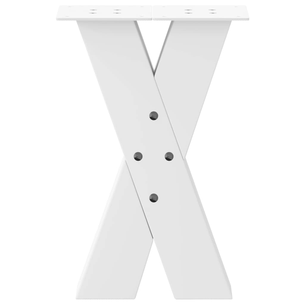 Kavos staliuko kojelės, X formos, 2 vnt., baltos, 28x(42 - 43) cm, plienas - Namų Idėja