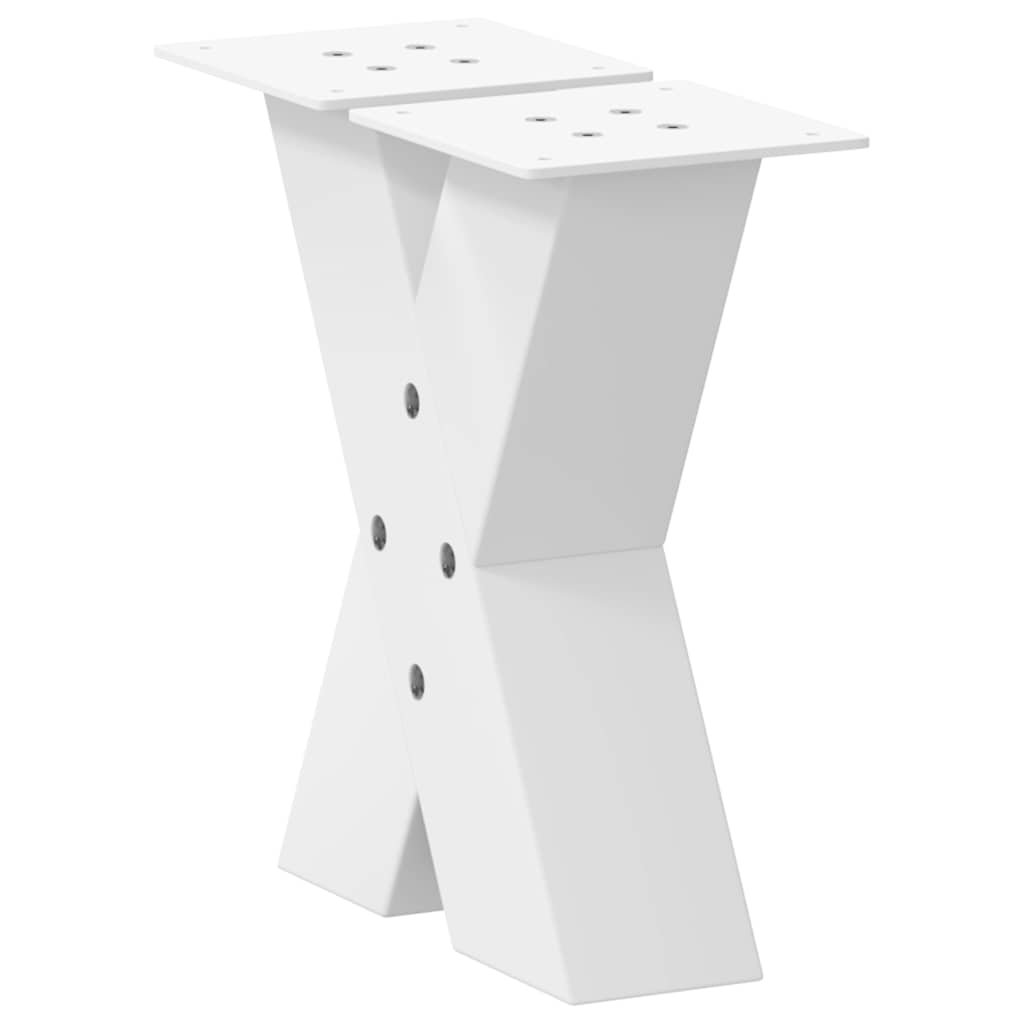 Kavos staliuko kojelės, X formos, 2 vnt., baltos, 40x(30 - 31) cm, plienas - Namų Idėja