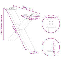 Kavos staliuko kojelės, X formos, 2 vnt., baltos, 50x(30 - 31) cm, plienas - Namų Idėja