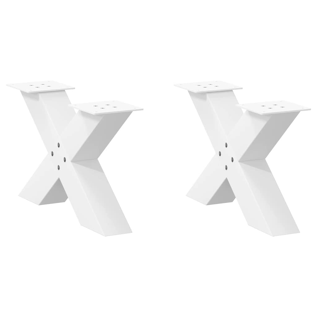 Kavos staliuko kojelės, X formos, 2 vnt., baltos, 50x(30 - 31) cm, plienas - Namų Idėja