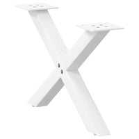 Kavos staliuko kojelės, X formos, 2 vnt., baltos, 50x(30 - 31) cm, plienas - Namų Idėja