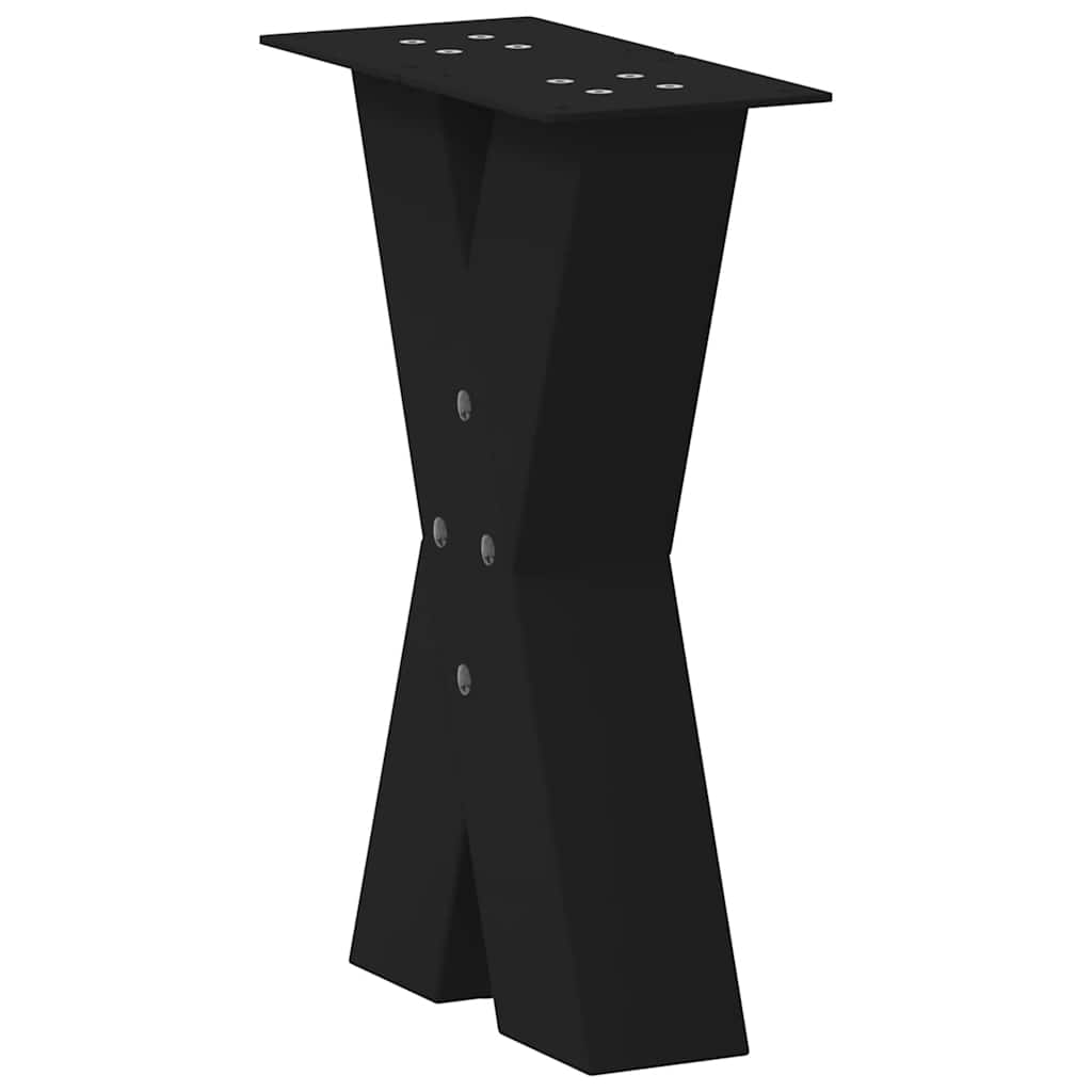 Kavos staliuko kojelės, X formos, 2 vnt., juodos, 28x(42 - 43) cm, plienas - Namų Idėja
