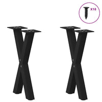 Kavos staliuko kojelės, X formos, 2 vnt., juodos, 28x(42 - 43) cm, plienas - Namų Idėja