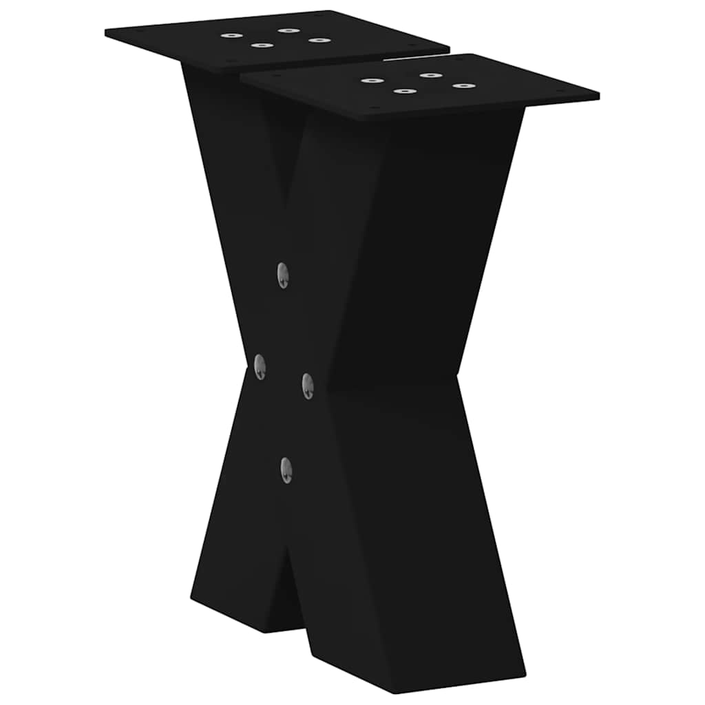 Kavos staliuko kojelės, X formos, 2 vnt., juodos, 30x(30 - 31) cm, plienas - Namų Idėja