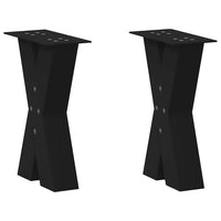 Kavos staliuko kojelės, X formos, 2 vnt., juodos, 38x(42 - 43) cm, plienas - Namų Idėja