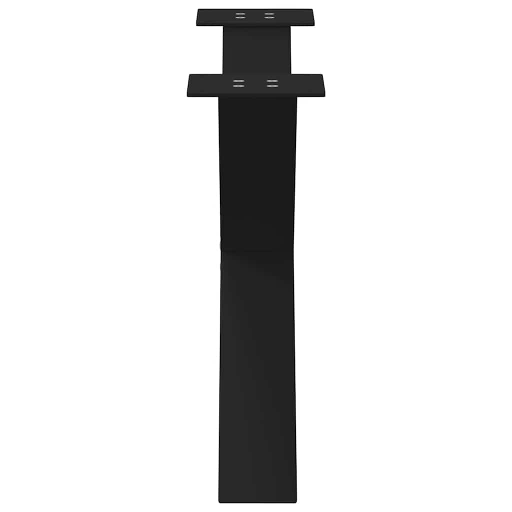 Kavos staliuko kojelės, X formos, 2 vnt., juodos, 70x(42 - 43) cm, plienas - Namų Idėja