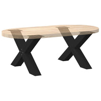Kavos staliuko kojelės, X formos, 2 vnt., juodos, 70x(42 - 43) cm, plienas - Namų Idėja