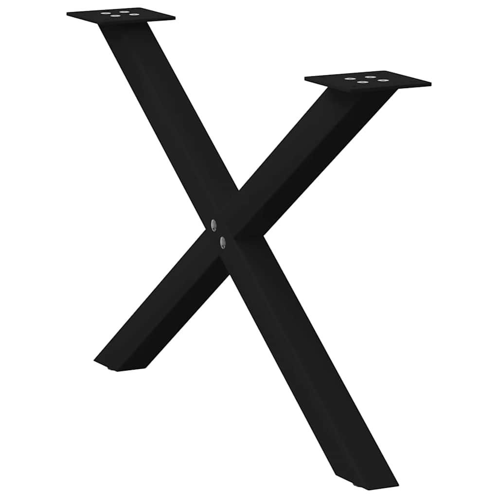Kavos staliuko kojelės, X formos, 2 vnt., juodos, 70x(42 - 43) cm, plienas - Namų Idėja