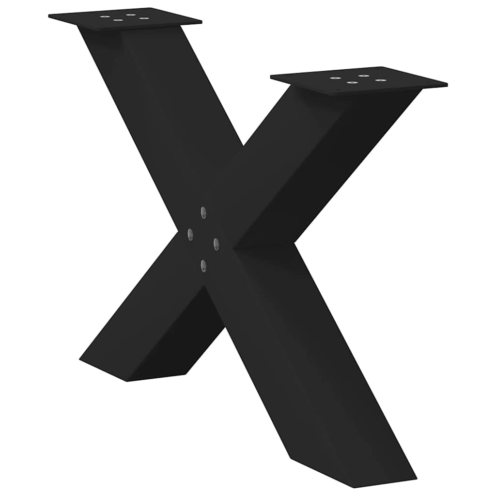 Kavos staliuko kojelės, X formos, 2 vnt., juodos, 70x(42 - 43) cm, plienas - Namų Idėja