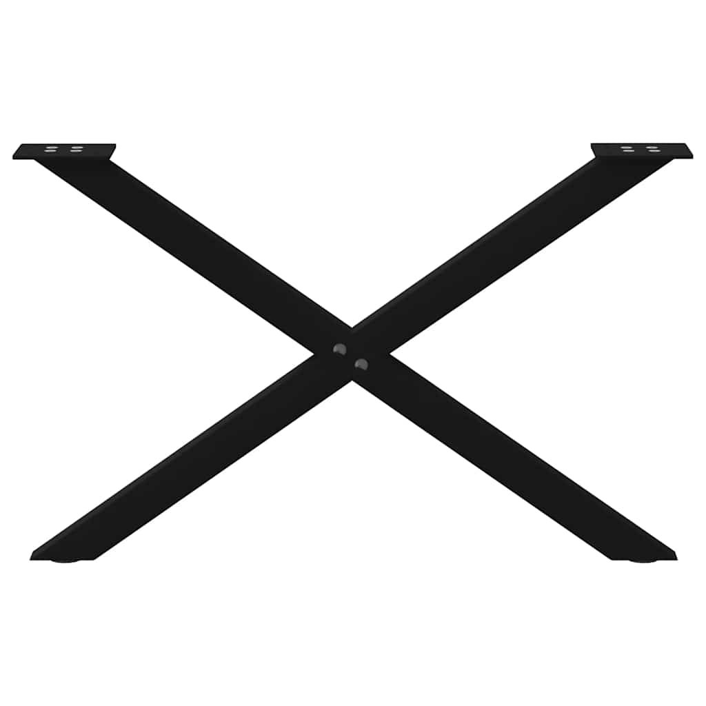 Kavos staliuko kojelės, X formos, 2 vnt., juodos, 70x(42 - 43) cm, plienas - Namų Idėja