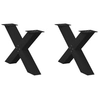 Kavos staliuko kojelės, X formos, 2 vnt., juodos, 70x(42 - 43) cm, plienas - Namų Idėja